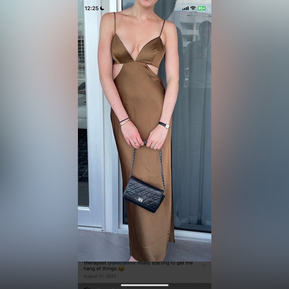 Significant Other Jacy dress in dark gold